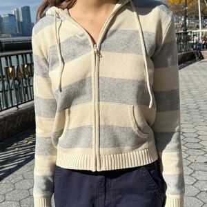 Brandy Melville Striped Zipper Jacket